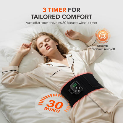 Red Light Therapy for Body, 660nm 850nm Infrared Light Therapy Pad, Wearable Wrap with Timer Remote Control for Back Shoulder Waist Knee, Infrared Light Device Home Use, 12.4'' x 5.7'' Large Area