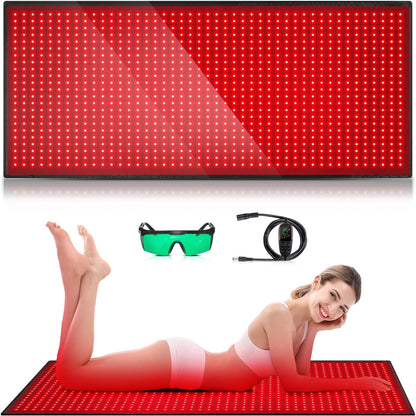 Red Light Therapy for Body, 660nm 850nm Infrared Light Therapy Pad, Wearable Wrap with Timer Remote Control for Back Shoulder Waist Knee, Infrared Light Device Home Use, 12.4'' x 5.7'' Large Area