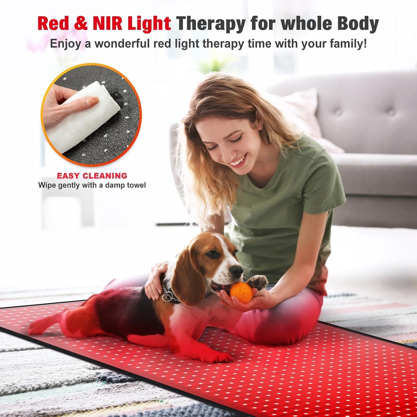 Red Light Therapy for Body, 660nm 850nm Infrared Light Therapy Pad, Wearable Wrap with Timer Remote Control for Back Shoulder Waist Knee, Infrared Light Device Home Use, 12.4'' x 5.7'' Large Area