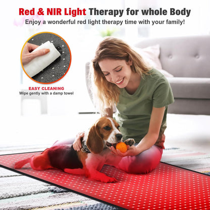 Red Light Therapy for Body, 660nm 850nm Infrared Light Therapy Pad, Wearable Wrap with Timer Remote Control for Back Shoulder Waist Knee, Infrared Light Device Home Use, 12.4'' x 5.7'' Large Area