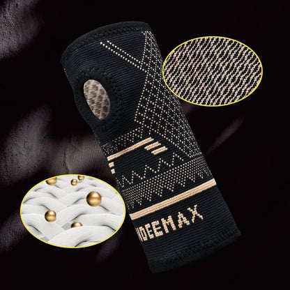 Copper Wrist Compression Sleeve 1 Pair, Comfortable Hand Brace Support for Arthritis, Tendonitis, Sprains, Workout, Carpal Tunnel - Left & Right - Women and Men