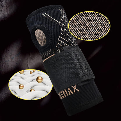 Copper Wrist Compression Sleeve 1 Pair, Comfortable Hand Brace Support for Arthritis, Tendonitis, Sprains, Workout, Carpal Tunnel - Left & Right - Women and Men
