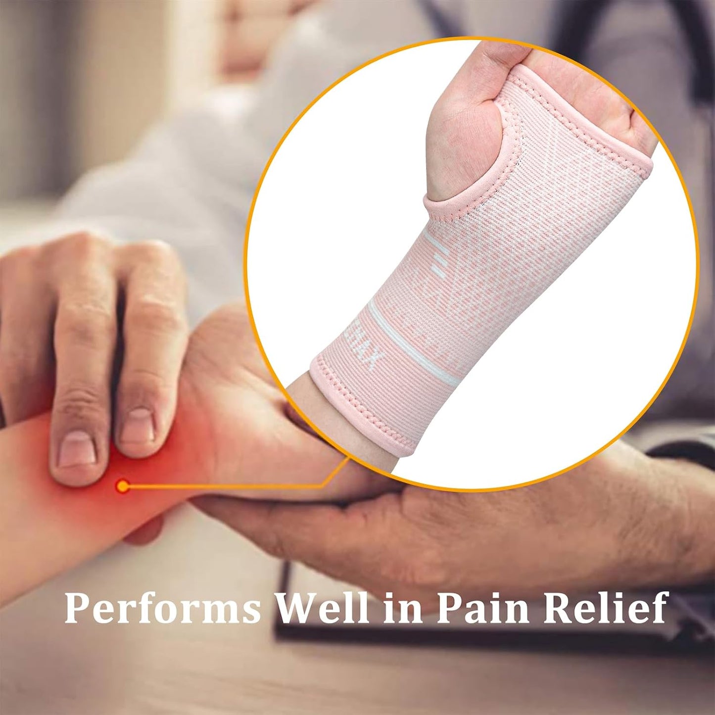 Copper Wrist Compression Sleeve 1 Pair, Comfortable Hand Brace Support for Arthritis, Tendonitis, Sprains, Workout, Carpal Tunnel - Left & Right - Women and Men