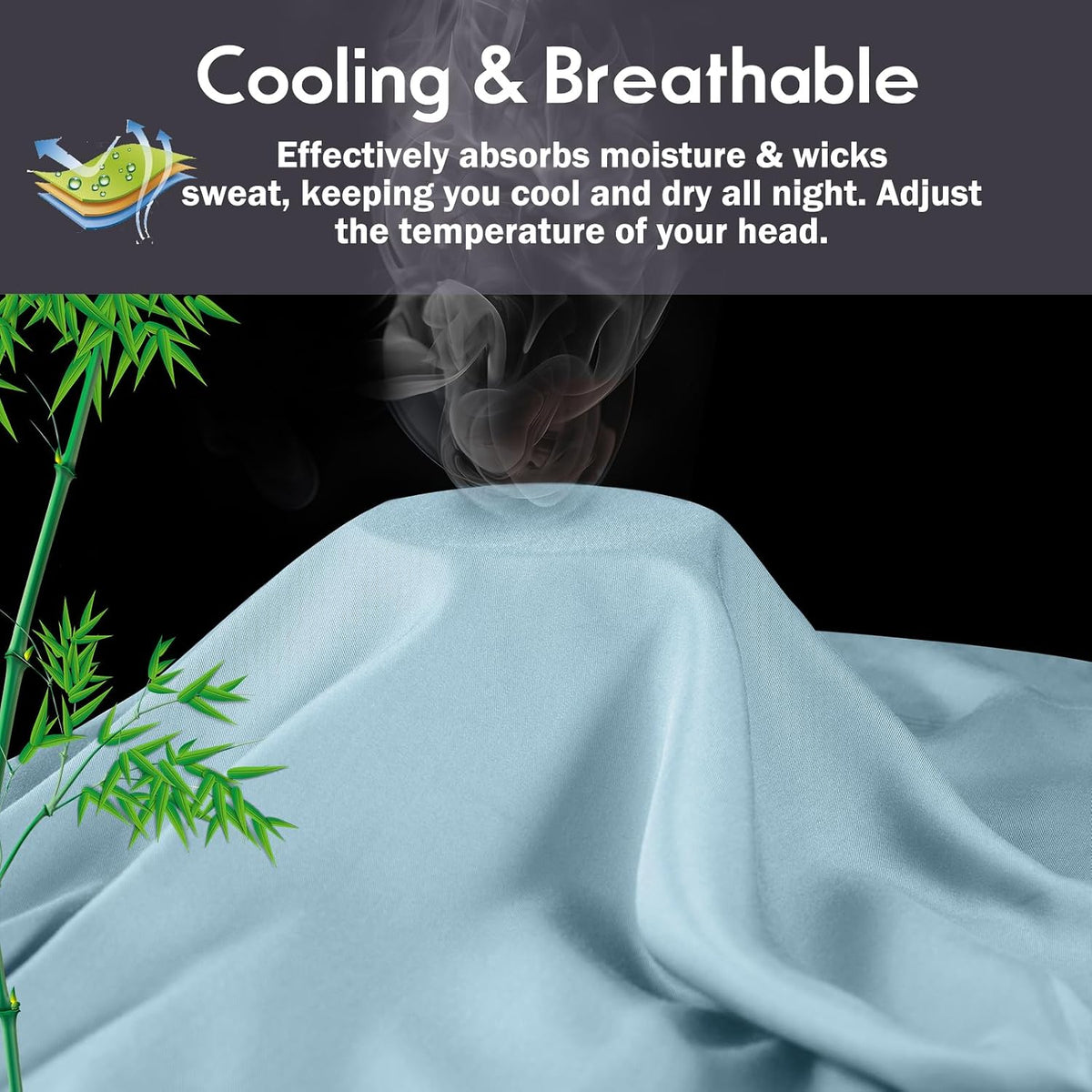 Body Pillowcase with Zipper Cooling Viscose from Bamboo Zippered Pillowcases, Cool & Breathable Body Pillow Cover for Hot Sleepers and Night Sweats, 20" x 54"