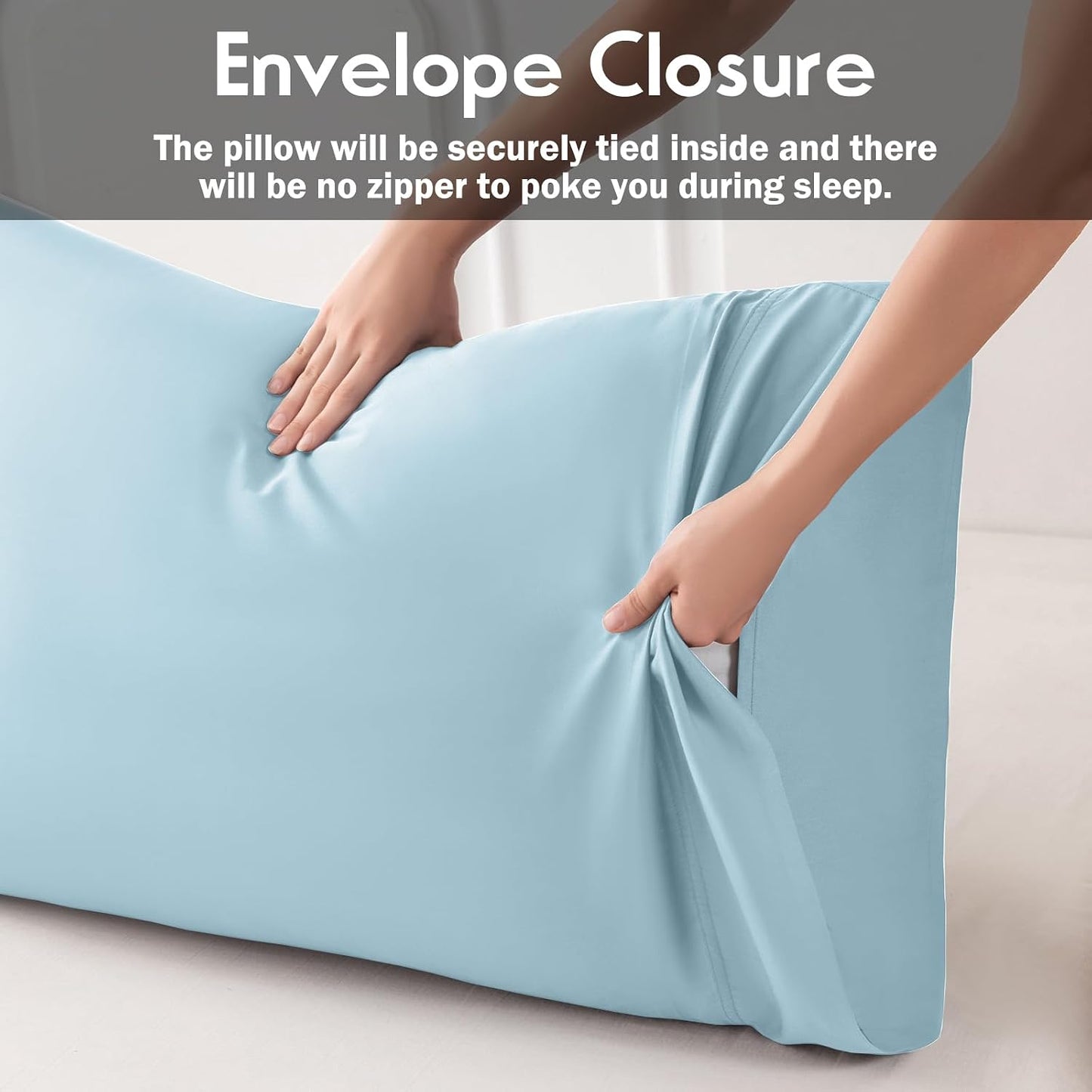 Body Pillowcase with Zipper Cooling Viscose from Bamboo Zippered Pillowcases, Cool & Breathable Body Pillow Cover for Hot Sleepers and Night Sweats, 20" x 54"