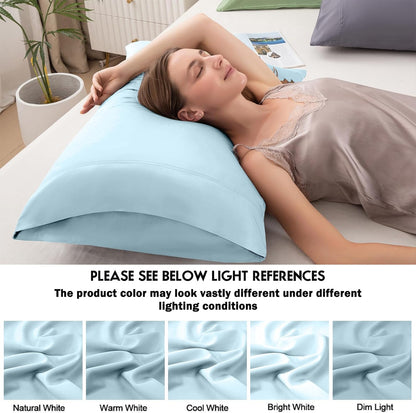 Body Pillowcase with Zipper Cooling Viscose from Bamboo Zippered Pillowcases, Cool & Breathable Body Pillow Cover for Hot Sleepers and Night Sweats, 20" x 54"