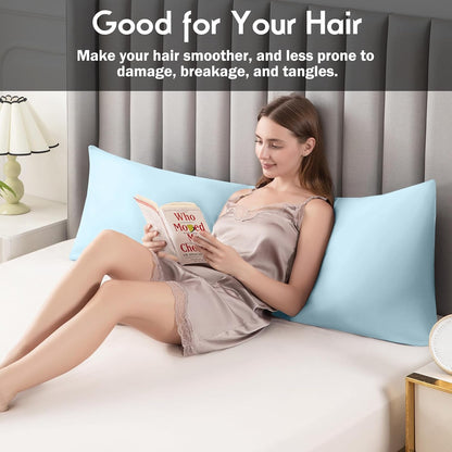 Body Pillowcase with Zipper Cooling Viscose from Bamboo Zippered Pillowcases, Cool & Breathable Body Pillow Cover for Hot Sleepers and Night Sweats, 20" x 54"