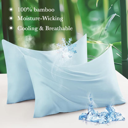 Body Pillowcase with Zipper Cooling Viscose from Bamboo Zippered Pillowcases, Cool & Breathable Body Pillow Cover for Hot Sleepers and Night Sweats, 20" x 54"
