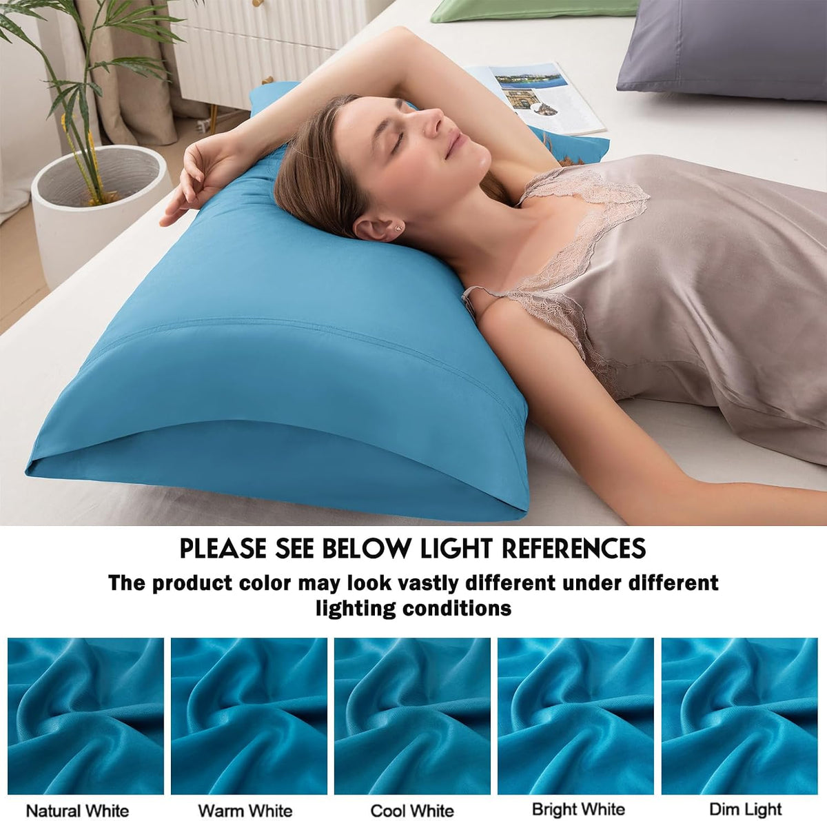 Body Pillowcase with Zipper Cooling Viscose from Bamboo Zippered Pillowcases, Cool & Breathable Body Pillow Cover for Hot Sleepers and Night Sweats, 20" x 54"