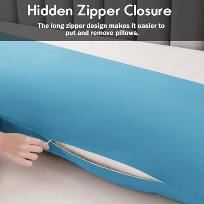 Body Pillowcase with Zipper Cooling Viscose from Bamboo Zippered Pillowcases, Cool & Breathable Body Pillow Cover for Hot Sleepers and Night Sweats, 20" x 54"