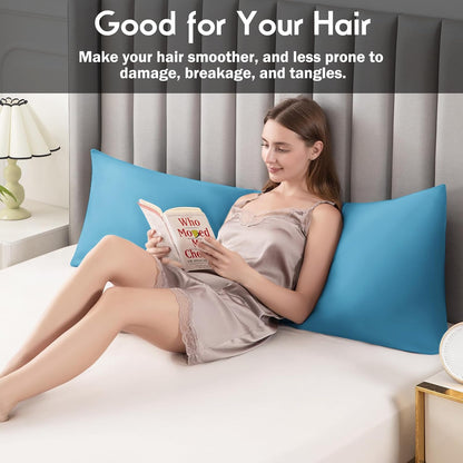 Body Pillowcase with Zipper Cooling Viscose from Bamboo Zippered Pillowcases, Cool & Breathable Body Pillow Cover for Hot Sleepers and Night Sweats, 20" x 54"