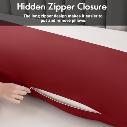 Body Pillowcase with Zipper Cooling Viscose from Bamboo Zippered Pillowcases, Cool & Breathable Body Pillow Cover for Hot Sleepers and Night Sweats, 20" x 54"