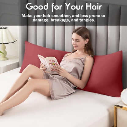Body Pillowcase with Zipper Cooling Viscose from Bamboo Zippered Pillowcases, Cool & Breathable Body Pillow Cover for Hot Sleepers and Night Sweats, 20" x 54"