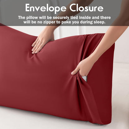 Body Pillowcase with Zipper Cooling Viscose from Bamboo Zippered Pillowcases, Cool & Breathable Body Pillow Cover for Hot Sleepers and Night Sweats, 20" x 54"