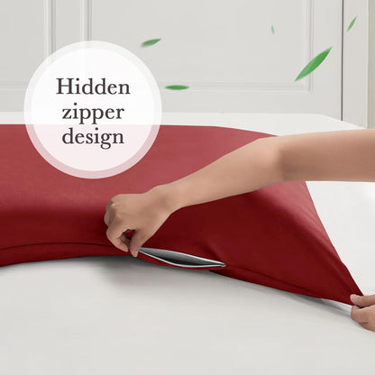 Body Pillowcase with Zipper Cooling Viscose from Bamboo Zippered Pillowcases, Cool & Breathable Body Pillow Cover for Hot Sleepers and Night Sweats, 20" x 54"