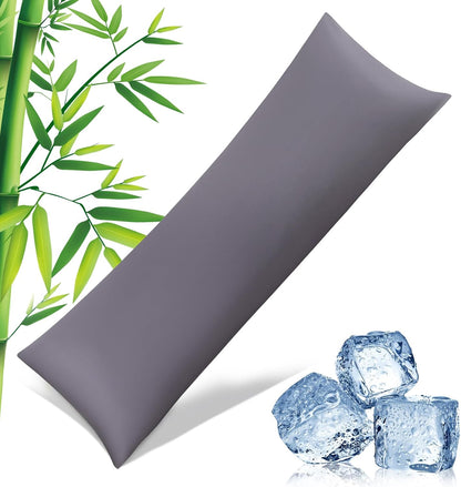 Body Pillowcase with Zipper Cooling Viscose from Bamboo Zippered Pillowcases, Cool & Breathable Body Pillow Cover for Hot Sleepers and Night Sweats, 20" x 54"