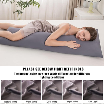 Body Pillowcase with Zipper Cooling Viscose from Bamboo Zippered Pillowcases, Cool & Breathable Body Pillow Cover for Hot Sleepers and Night Sweats, 20" x 54"