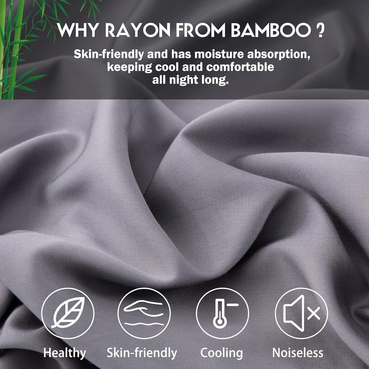 Body Pillowcase with Zipper Cooling Viscose from Bamboo Zippered Pillowcases, Cool & Breathable Body Pillow Cover for Hot Sleepers and Night Sweats, 20" x 54"