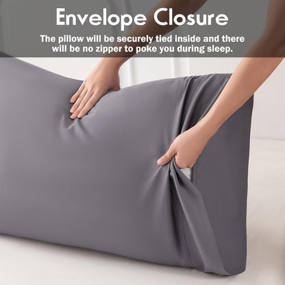 Body Pillowcase with Zipper Cooling Viscose from Bamboo Zippered Pillowcases, Cool & Breathable Body Pillow Cover for Hot Sleepers and Night Sweats, 20" x 54"