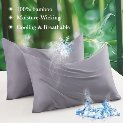 Body Pillowcase with Zipper Cooling Viscose from Bamboo Zippered Pillowcases, Cool & Breathable Body Pillow Cover for Hot Sleepers and Night Sweats, 20" x 54"