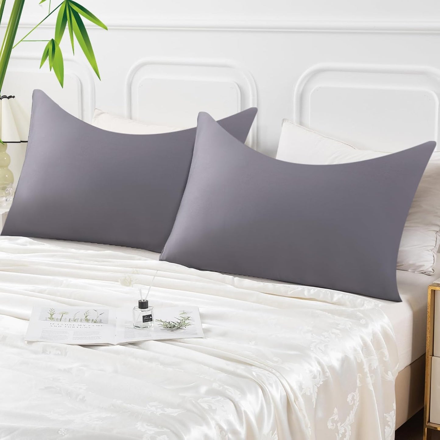 Body Pillowcase with Zipper Cooling Viscose from Bamboo Zippered Pillowcases, Cool & Breathable Body Pillow Cover for Hot Sleepers and Night Sweats, 20" x 54"