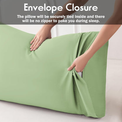 Body Pillowcase with Zipper Cooling Viscose from Bamboo Zippered Pillowcases, Cool & Breathable Body Pillow Cover for Hot Sleepers and Night Sweats, 20" x 54"