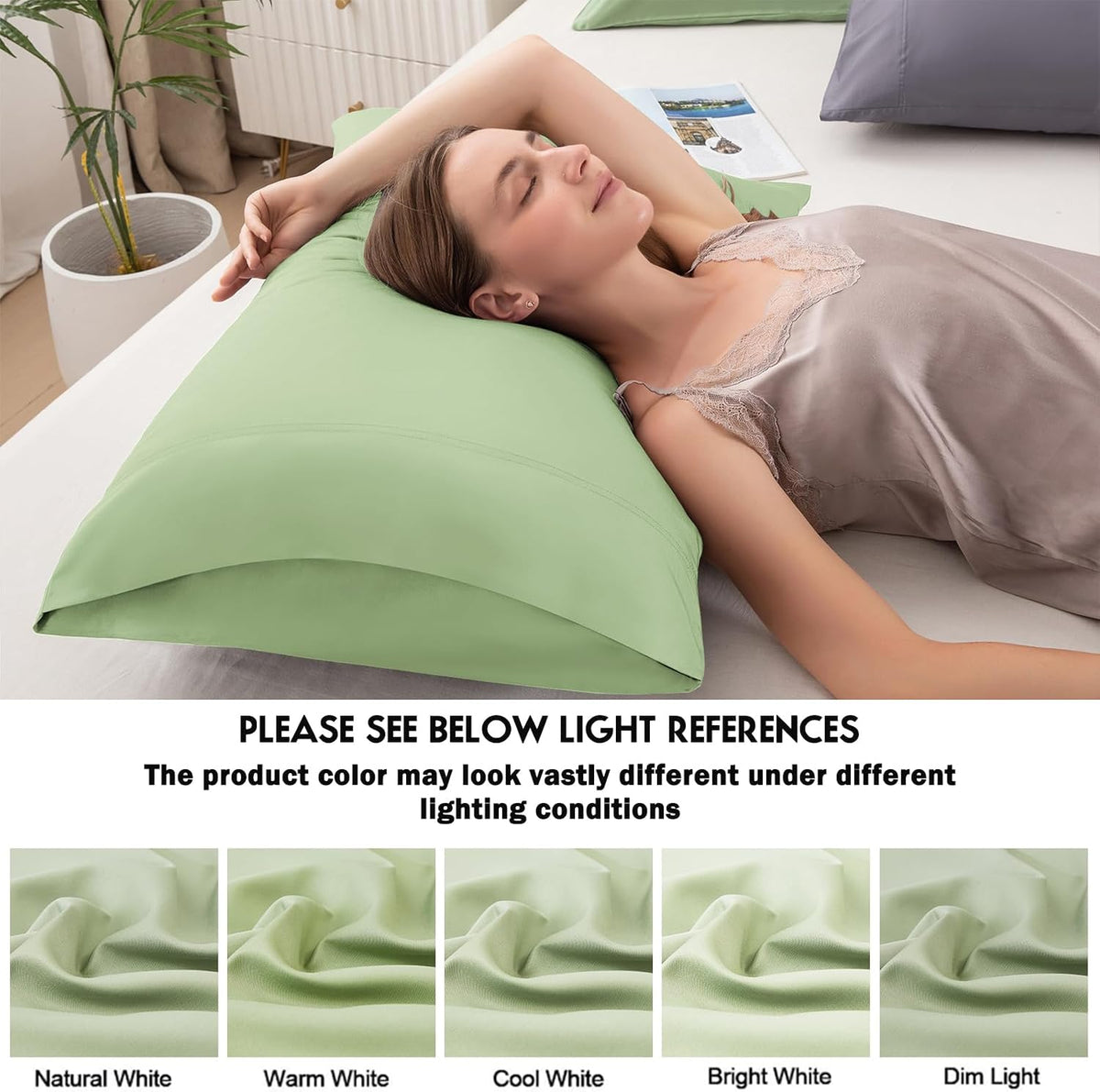 Body Pillowcase with Zipper Cooling Viscose from Bamboo Zippered Pillowcases, Cool & Breathable Body Pillow Cover for Hot Sleepers and Night Sweats, 20" x 54"