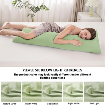 Body Pillowcase with Zipper Cooling Viscose from Bamboo Zippered Pillowcases, Cool & Breathable Body Pillow Cover for Hot Sleepers and Night Sweats, 20" x 54"