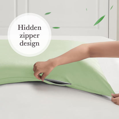 Body Pillowcase with Zipper Cooling Viscose from Bamboo Zippered Pillowcases, Cool & Breathable Body Pillow Cover for Hot Sleepers and Night Sweats, 20" x 54"