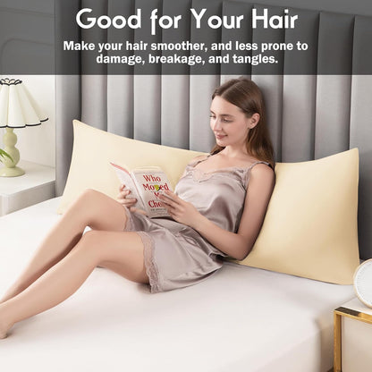 Body Pillowcase with Zipper Cooling Viscose from Bamboo Zippered Pillowcases, Cool & Breathable Body Pillow Cover for Hot Sleepers and Night Sweats, 20" x 54"