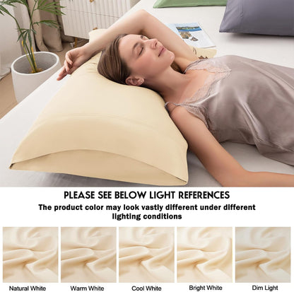 Body Pillowcase with Zipper Cooling Viscose from Bamboo Zippered Pillowcases, Cool & Breathable Body Pillow Cover for Hot Sleepers and Night Sweats, 20" x 54"