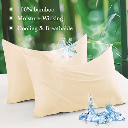 Body Pillowcase with Zipper Cooling Viscose from Bamboo Zippered Pillowcases, Cool & Breathable Body Pillow Cover for Hot Sleepers and Night Sweats, 20" x 54"