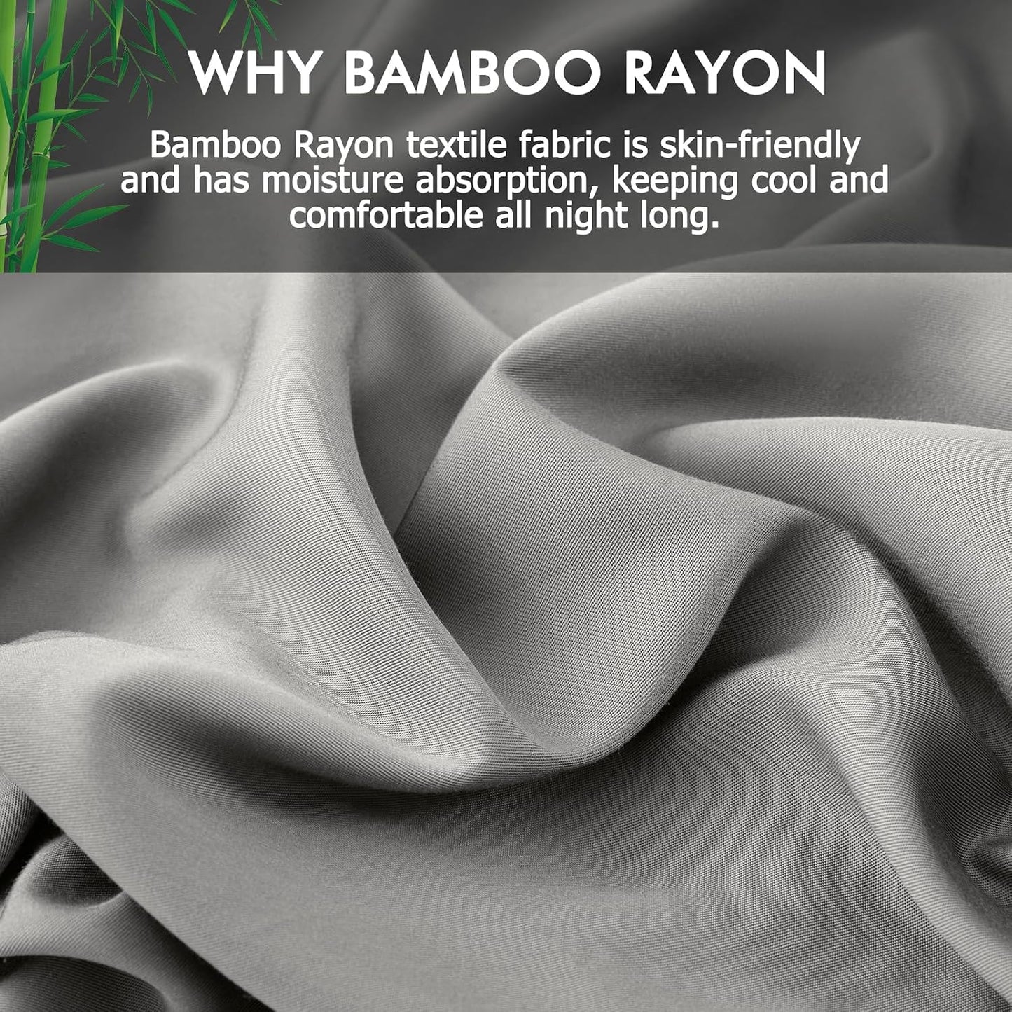 Body Pillowcase with Zipper Cooling Viscose from Bamboo Zippered Pillowcases, Cool & Breathable Body Pillow Cover for Hot Sleepers and Night Sweats, 20" x 54"