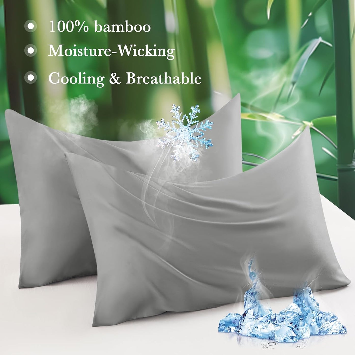 Body Pillowcase with Zipper Cooling Viscose from Bamboo Zippered Pillowcases, Cool & Breathable Body Pillow Cover for Hot Sleepers and Night Sweats, 20" x 54"