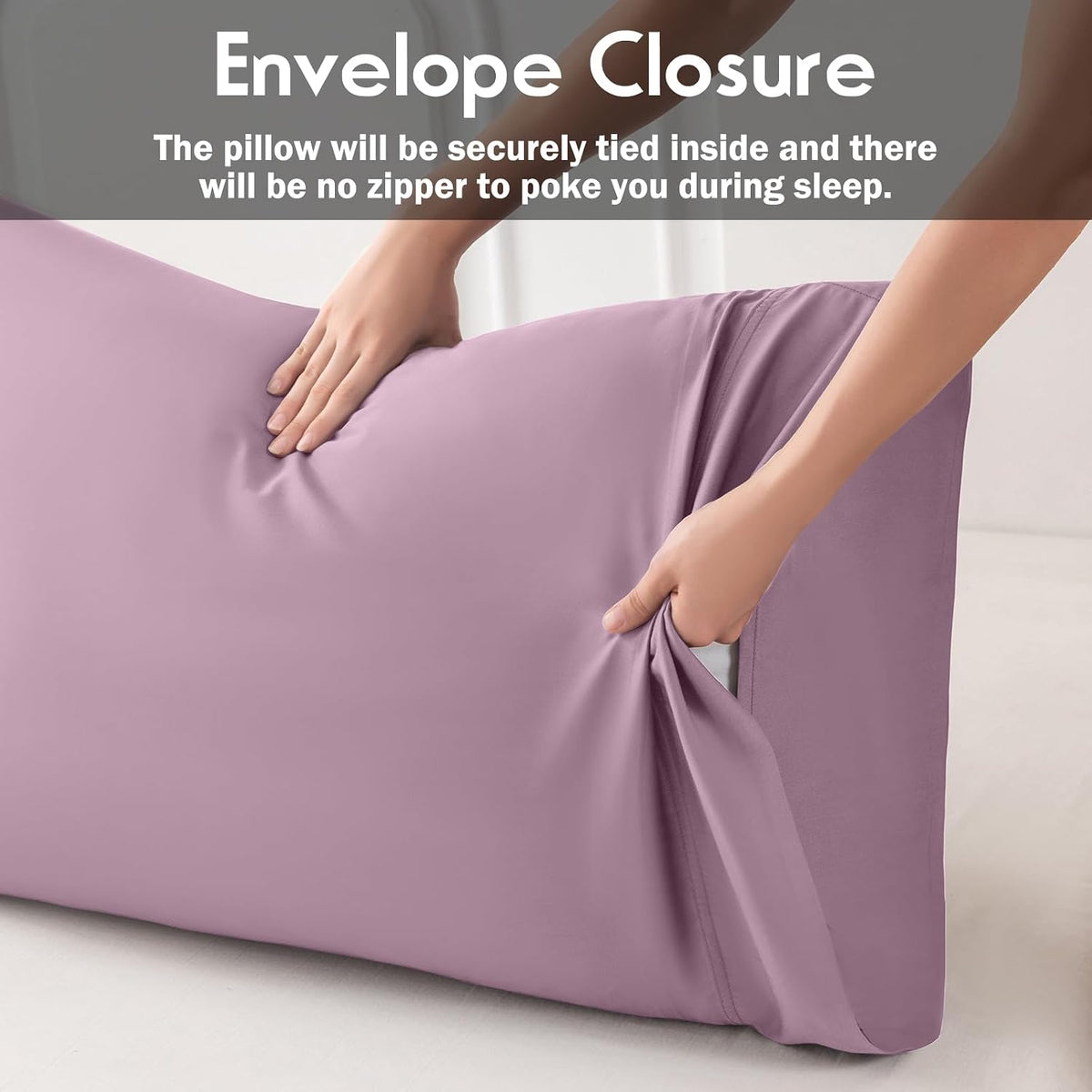 Body Pillowcase with Zipper Cooling Viscose from Bamboo Zippered Pillowcases, Cool & Breathable Body Pillow Cover for Hot Sleepers and Night Sweats, 20" x 54"
