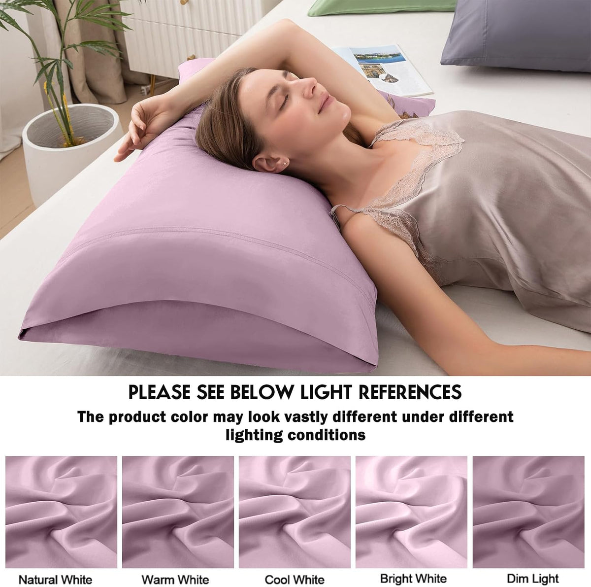 Body Pillowcase with Zipper Cooling Viscose from Bamboo Zippered Pillowcases, Cool & Breathable Body Pillow Cover for Hot Sleepers and Night Sweats, 20" x 54"