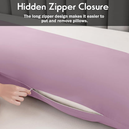 Body Pillowcase with Zipper Cooling Viscose from Bamboo Zippered Pillowcases, Cool & Breathable Body Pillow Cover for Hot Sleepers and Night Sweats, 20" x 54"