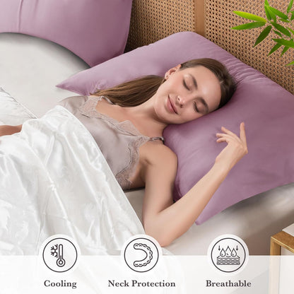 Body Pillowcase with Zipper Cooling Viscose from Bamboo Zippered Pillowcases, Cool & Breathable Body Pillow Cover for Hot Sleepers and Night Sweats, 20" x 54"