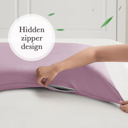 Body Pillowcase with Zipper Cooling Viscose from Bamboo Zippered Pillowcases, Cool & Breathable Body Pillow Cover for Hot Sleepers and Night Sweats, 20" x 54"