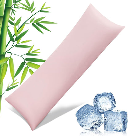 Body Pillowcase with Zipper Cooling Viscose from Bamboo Zippered Pillowcases, Cool & Breathable Body Pillow Cover for Hot Sleepers and Night Sweats, 20" x 54"