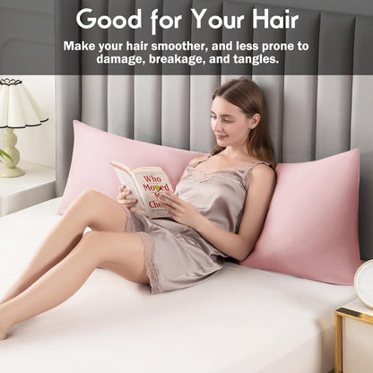Body Pillowcase with Zipper Cooling Viscose from Bamboo Zippered Pillowcases, Cool & Breathable Body Pillow Cover for Hot Sleepers and Night Sweats, 20" x 54"