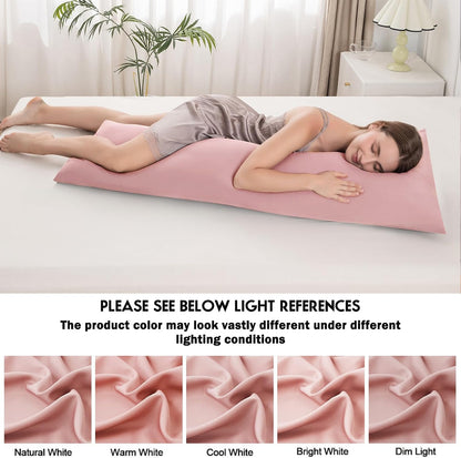 Body Pillowcase with Zipper Cooling Viscose from Bamboo Zippered Pillowcases, Cool & Breathable Body Pillow Cover for Hot Sleepers and Night Sweats, 20" x 54"