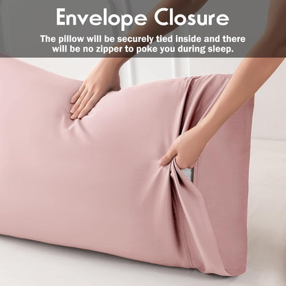 Body Pillowcase with Zipper Cooling Viscose from Bamboo Zippered Pillowcases, Cool & Breathable Body Pillow Cover for Hot Sleepers and Night Sweats, 20" x 54"
