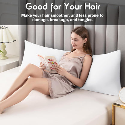 Body Pillowcase with Zipper Cooling Viscose from Bamboo Zippered Pillowcases, Cool & Breathable Body Pillow Cover for Hot Sleepers and Night Sweats, 20" x 54"