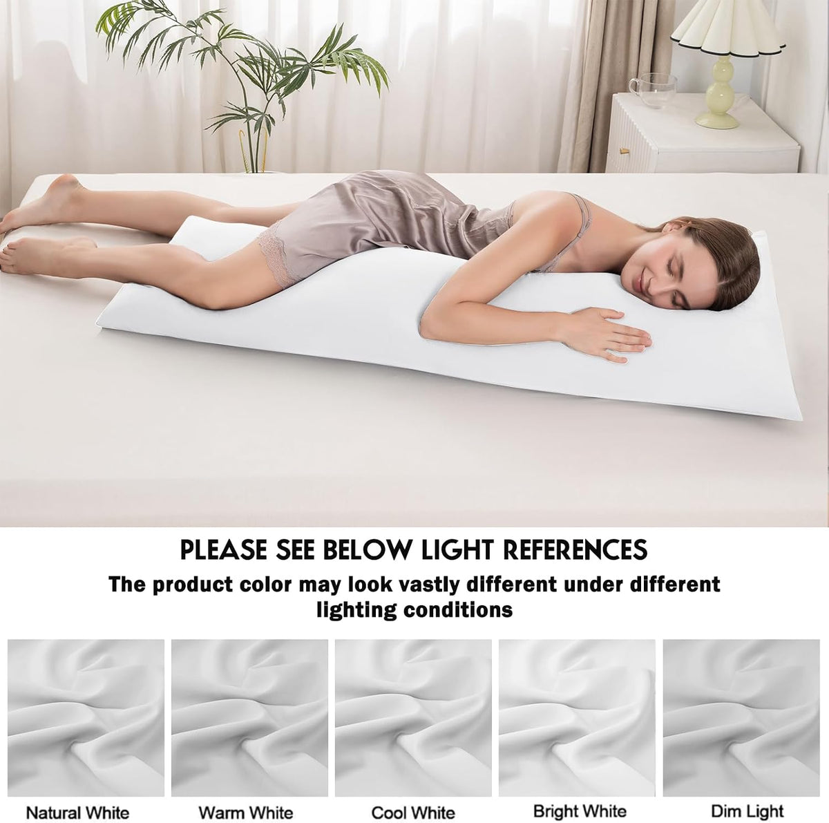 Body Pillowcase with Zipper Cooling Viscose from Bamboo Zippered Pillowcases, Cool & Breathable Body Pillow Cover for Hot Sleepers and Night Sweats, 20" x 54"