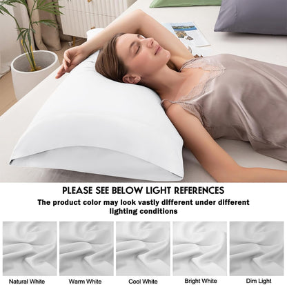 Body Pillowcase with Zipper Cooling Viscose from Bamboo Zippered Pillowcases, Cool & Breathable Body Pillow Cover for Hot Sleepers and Night Sweats, 20" x 54"