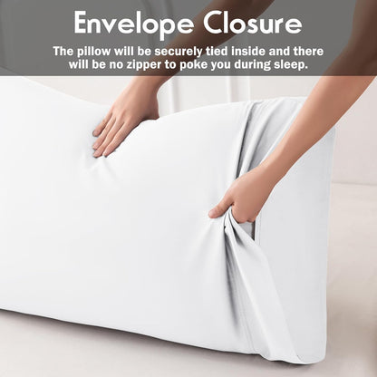 Body Pillowcase with Zipper Cooling Viscose from Bamboo Zippered Pillowcases, Cool & Breathable Body Pillow Cover for Hot Sleepers and Night Sweats, 20" x 54"