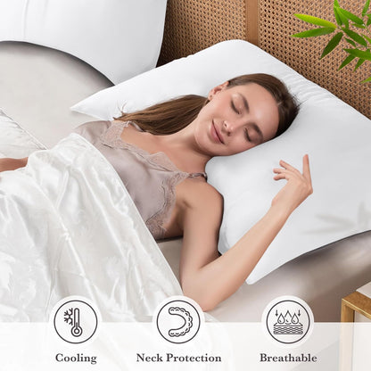Body Pillowcase with Zipper Cooling Viscose from Bamboo Zippered Pillowcases, Cool & Breathable Body Pillow Cover for Hot Sleepers and Night Sweats, 20" x 54"