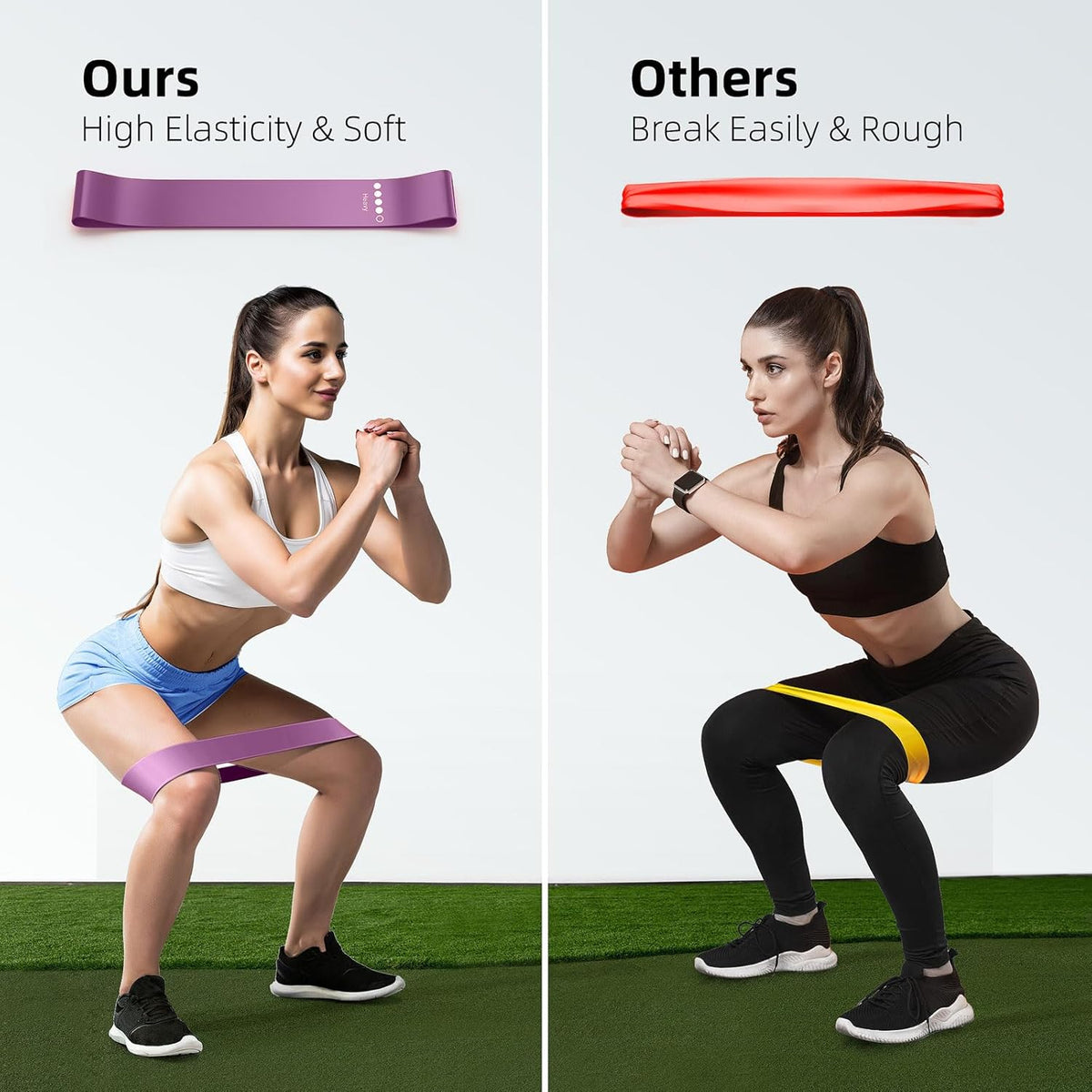 Resistance Bands for Working Out, 5-Pack Elastic Loop Exercise Bands for Strength Training Stretching, Home Gym Equipment for Pilates Yoga Physical Therapy, Leg Glute Arm Workout Kit for Women Men