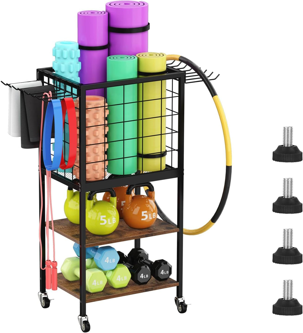 Home Gym Storage Exercise Equipment Organizer for Home